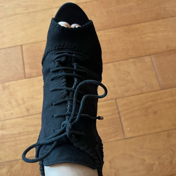 Alexandre Birman black suede open toe booties - Picture 8 of 15